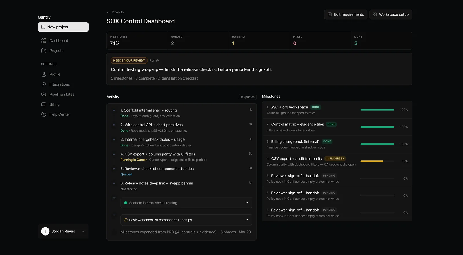Gantry case study, detail 1